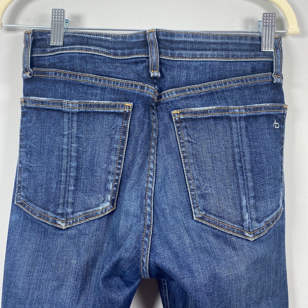 Rag & Bone Nina High-Rise Ankle Skinny Jeans Women's Size 25 Blue Distressed - Picture 4 of 10